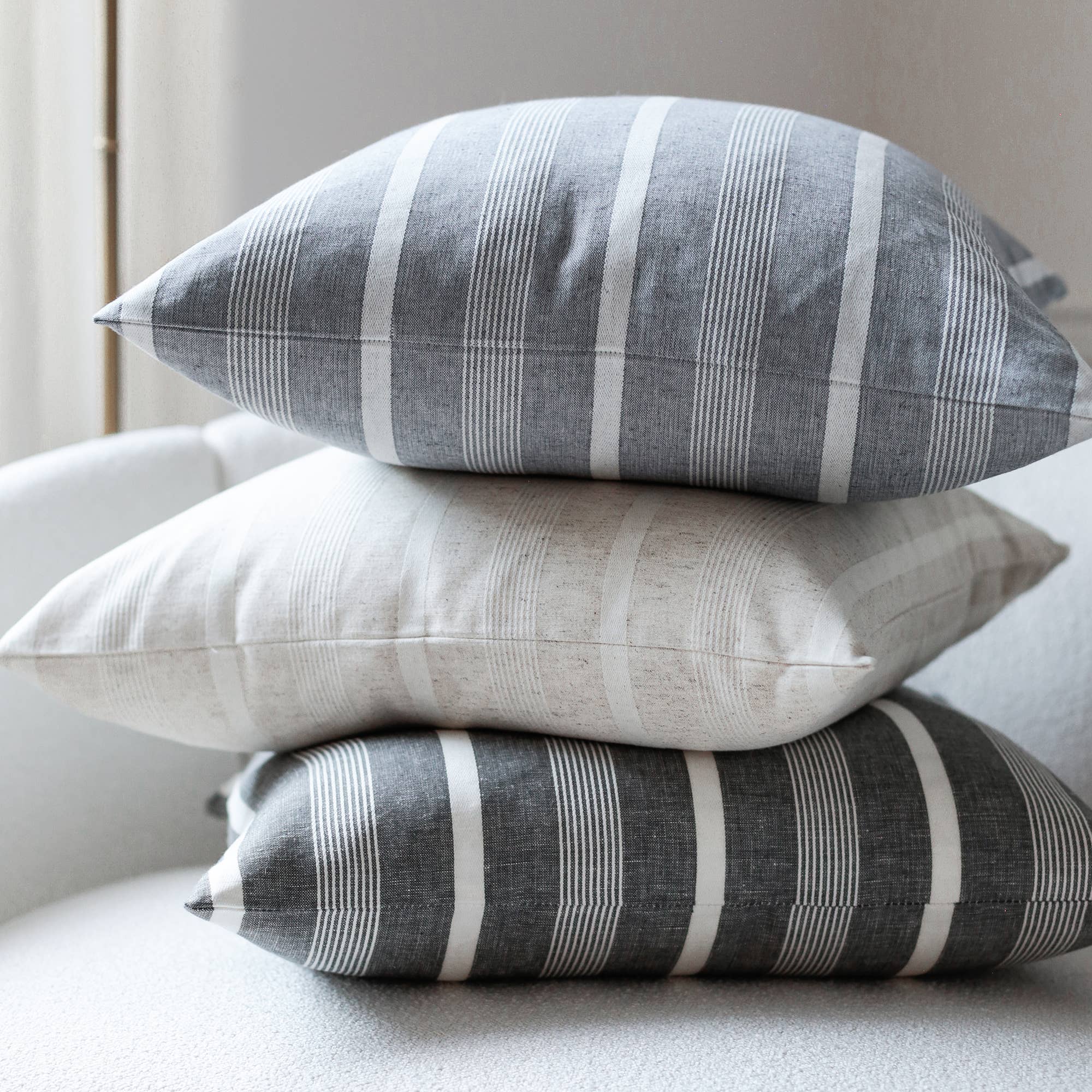 Linen Stripe Pillow Cover